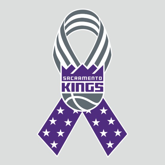 Sacramento Kings Ribbon American Flag logo iron on paper